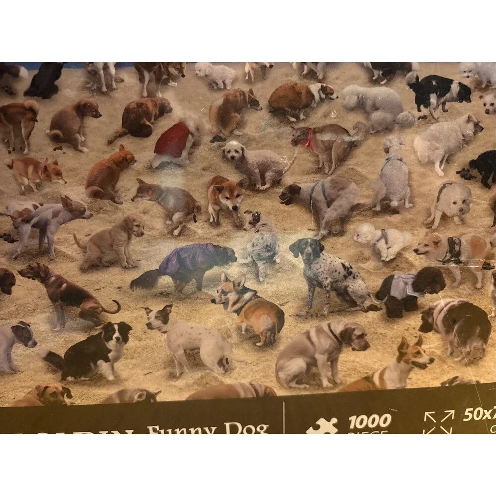 NEW Bboldin Funny Dog Pooping on the Beach 1000 piece jig saw puzzle 20x28”